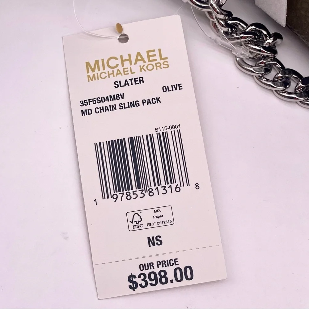 Michael Kors Olive Green Funny Pack Belt Crossbody Bag with Fun Patches